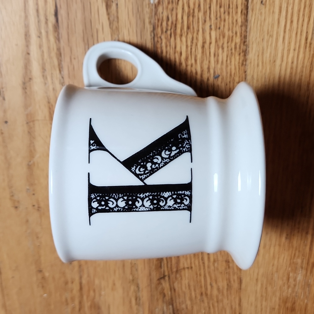 Anthropologie letter 'K' initial monogram mug